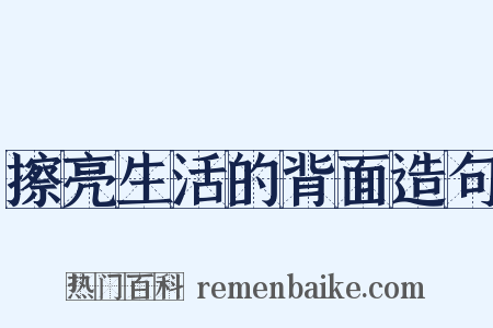 擦亮生活的背面造句是什么意思的图片